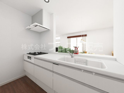【キッチン】 | 奈良市三碓１丁目の新築一戸建 全３区画 | ３号地キッチン完成イメージ／人気の対面キッチン♪