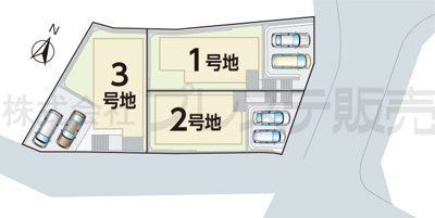 【区画図】 | 奈良市三碓１丁目の新築一戸建 全３区画 | 全体区画図