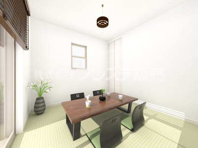 【和室】 | 奈良市三碓１丁目の新築一戸建 全３区画 | ３号地和洋室完成イメージ／ゆったりとくつろげる和洋室です♪