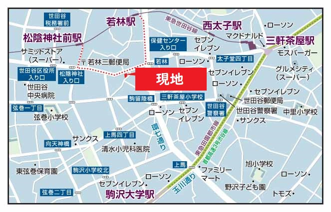 レジデンス三軒茶屋スクエアの地図