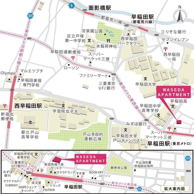 ＷＡＳＥＤＡ　ＡＰＡＲＴＭＥＮＴの地図