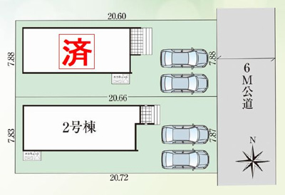 【区画図】 | ☆☆☆新築住宅　いわき市小名浜林城T　全２棟－②！！オール電化♪ご案内随時受付中です♪ | 全体区画図です