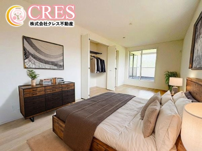 【寝室】 | ☆☆新築分譲　好間町上好間第5A　地震に強い安心住宅　全３棟！！ご案内随時受付中です！！ | 洋室は2階３～４部屋！！
※実際に現地に家具はおかれておりません。また価格に家具は含まれておりません。(作成CG)

