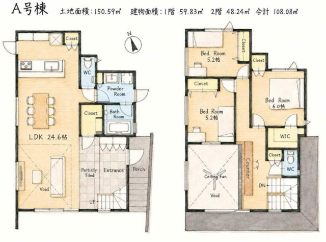 洗練されたデザイナーズハウス　３LDKの間取り|導線を考えられた間取り