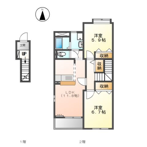 プルミエール　Ｆの間取り