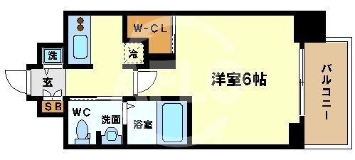 エスリード阿波座サウスプレイスの間取り|エスリード阿波座サウスプレイス　1Ｋタイプ