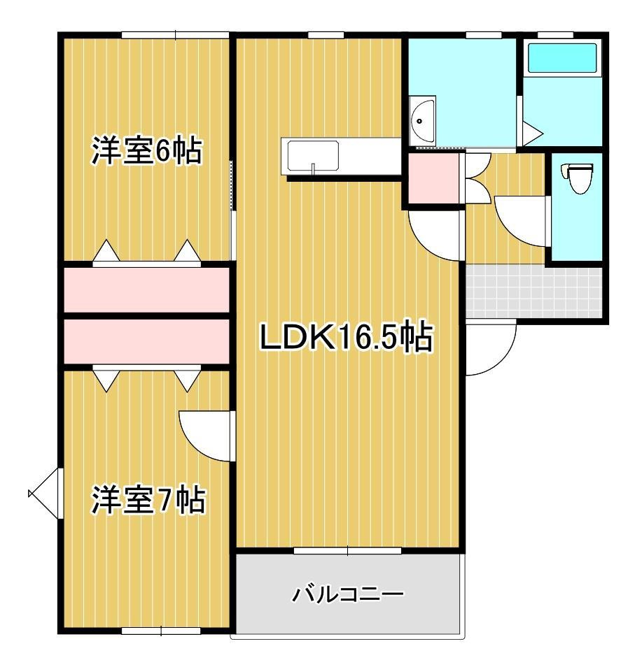 グリーンコーポ浪打 四番館の間取り