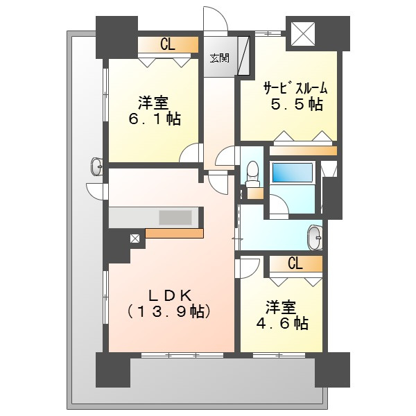 アルファステイツ西川緑道公園の間取り