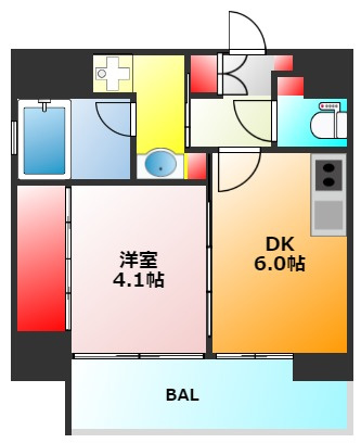エステムコート難波Ⅵエントの間取り|現状有姿