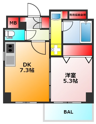 エステムコート難波Ⅵエントの間取り|現状有姿