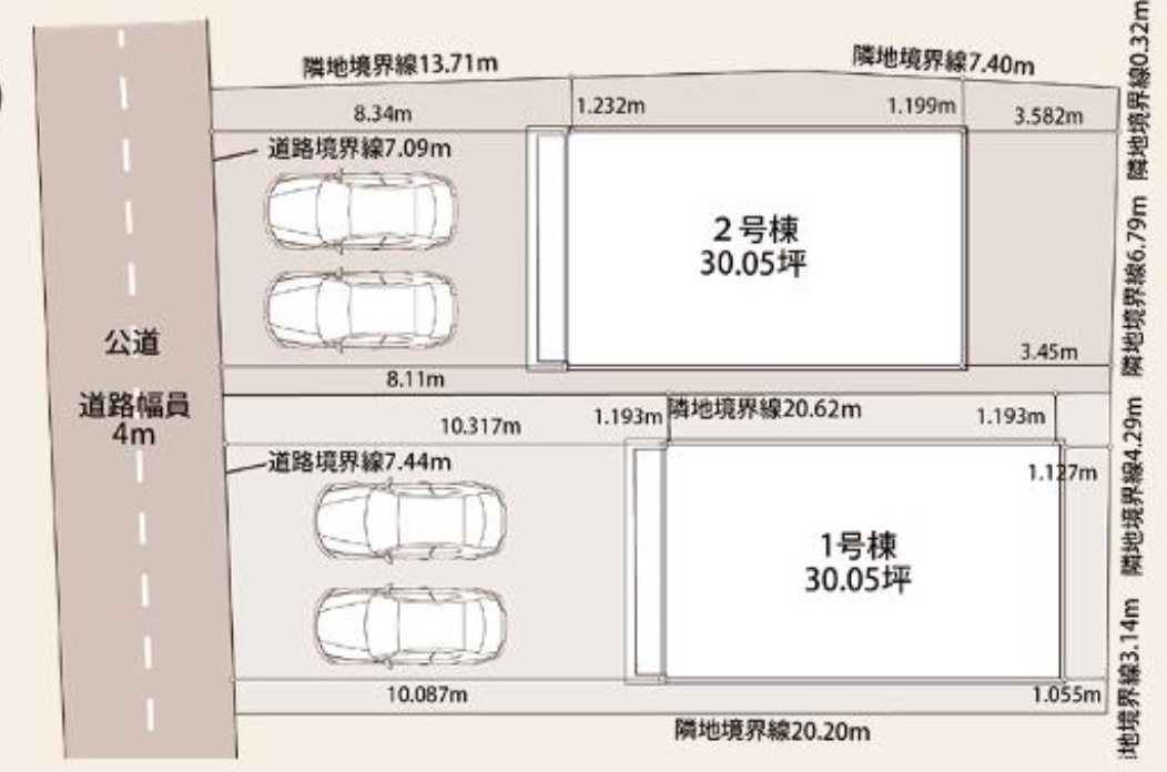 『八王子市新築戸建て』八王子市横川町890-1【仲介手数料無料】の区画図|～仲介手数料無料☆八王子ひなた不動産～八王子市横川町　新築戸建て