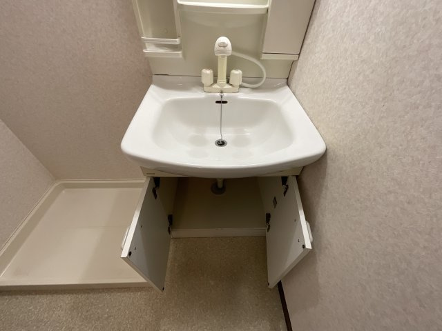 【独立洗面台】 | リバーコート三田 | 朝の支度にも助かる、独立の洗髪洗面化粧台