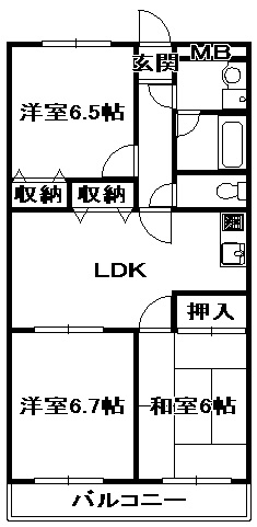 【間取り】 | リバーコート三田 | 間取りです