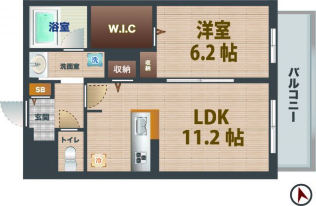 【間取り】 | AIFLAT方南町 | 1LDKのお部屋です。