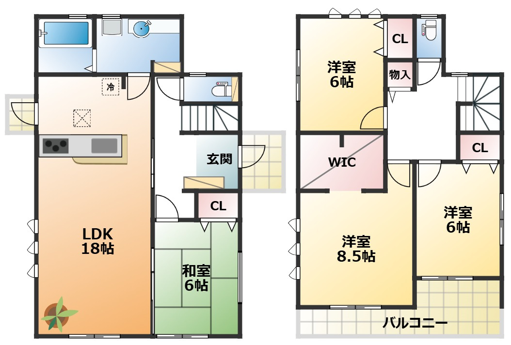 LiveleGarden.S宇都宮市江曽島本町の間取り|南向きで陽当たりの良い間取りです