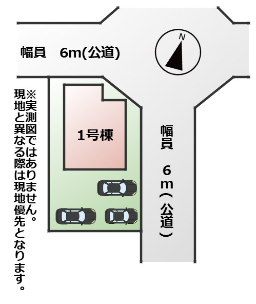 LiveleGarden.S宇都宮市江曽島本町の区画図|敷地面積：170.00㎡　接道：東側6ｍ(公道)、北側6ｍ(公道)の角地