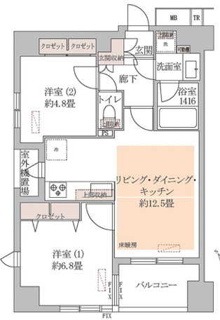 サンクタス築地の間取り
