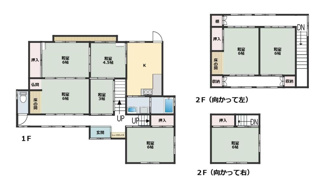 【間取り】 | 岩国市美川町根笠山之内　収益戸建