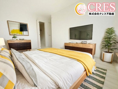 【寝室】 | ☆☆☆新築住宅　いわき小名浜大原12期T　全３棟！！残２棟！！オール電化♪ご案内随時受付中です♪ | ２階洋室３部屋
※実際に現地に家具はおかれておりません。また価格に家具は含まれておりません。(作成CG)