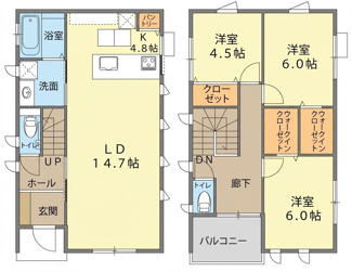 【間取り】 | 【府中町柳ヶ丘】WIC2基×パントリーで収納充実！共働きを支える新築戸建