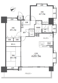 【間取り】 | ライオンズマンション平野町リバーステージ