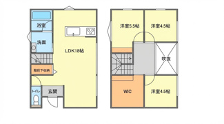 【間取り】 | 【府中町八幡１】モデルハウス仕様　漆喰と無垢が育む健やかな暮らし。