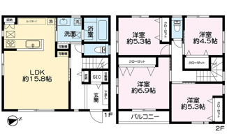 【間取り】 | 【川内５】ZEH水準×駐車3台！回遊動線と充実収納で叶える理想のオール電化3LDK