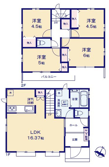【間取り】 | 小平市鈴木町1丁目　新築戸建　全2棟