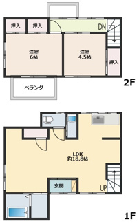 【間取り】 | 岩国市川口町2丁目　賃収物件