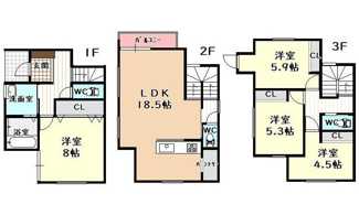 【間取り】 | 広島市南区南大河町No.2