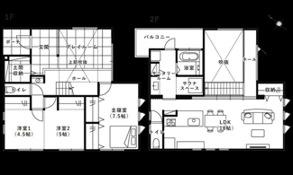 【間取り】 | 広島市安佐南区山本新町４丁目 東亜祇園ニュータウン春日野No.1