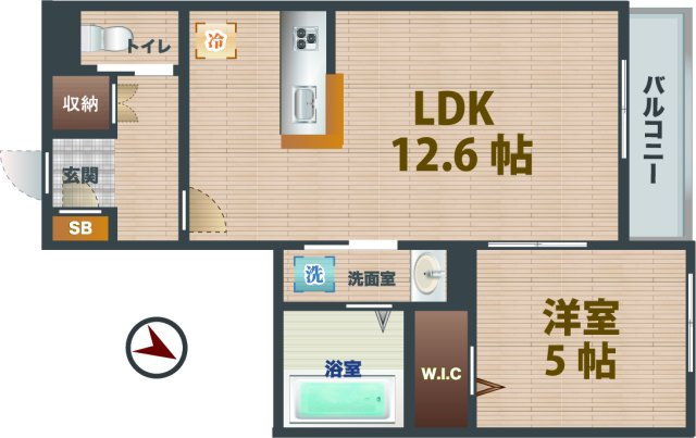 【間取り】 | プレシャスコート鷺宮 | 1LDKのお部屋です。