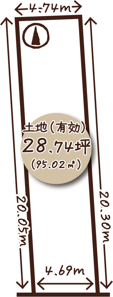 太秦安井馬塚町　建築条件無土地の土地図