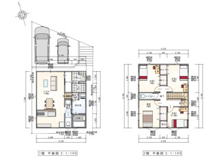 【土地図＋建物プラン例】 | 広島市安佐南区上安2丁目No.C | 建物価格：1,590万円