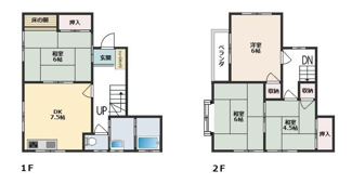 【間取り】 | 広島市安佐南区高取北3丁目　賃収戸建