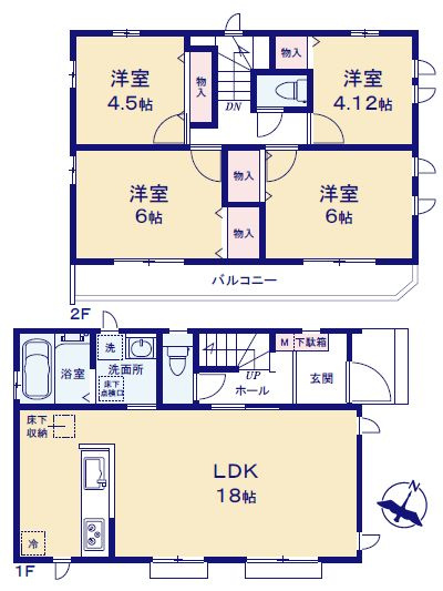 【間取り】 | 小平市鈴木町1丁目　新築戸建　全2棟