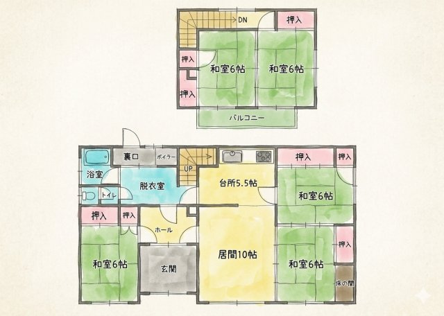 【商談中】網走市字藻琴210番4中古住宅の間取り