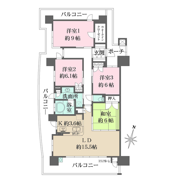 神戸市東灘区向洋町中５丁目の賃貸マンションの間取り