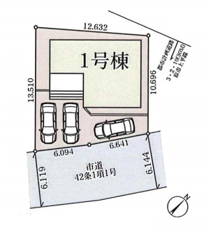 上尾市菅谷　新築一戸建て　リーブルガーデン　01の区画図|1号棟