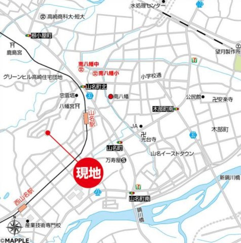 【中古】高崎市山名町　４DKの地図