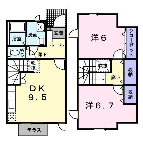 リリィホワイトⅡの間取り