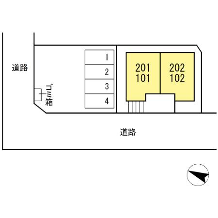 川崎市麻生区万福寺のアパートの区画図|※他部屋参考写真