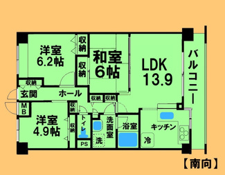 【間取り】 | リリーウェル | 間取り図：反転タイプ