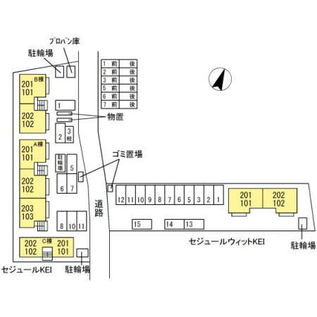 セジュールウィットＫＥＩの区画図