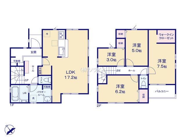 入間市東藤沢5丁目　全1棟　新築戸建　リーブルガーデンの間取り