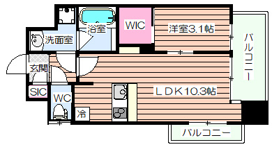 【間取り】 | パークフラッツ弁天町駅前
