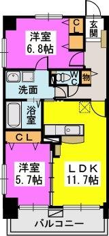 【間取り】 | リヴィエールシャン那珂