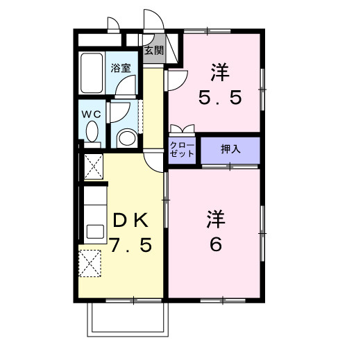 【間取り】 | サンハイツＡ