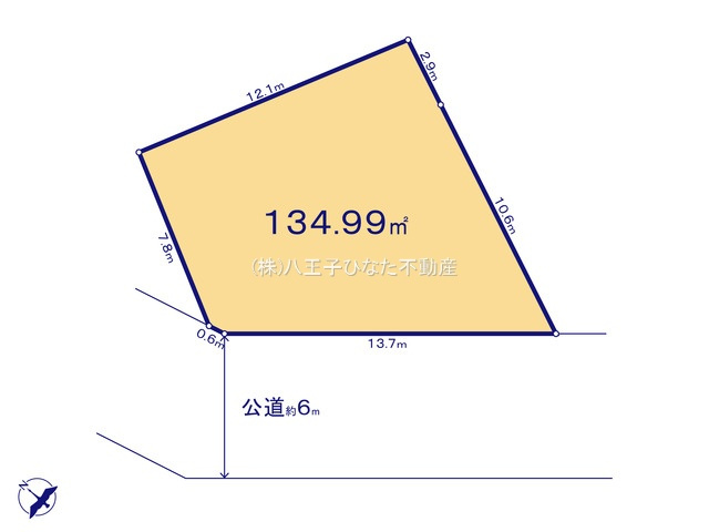 『八王子市土地』八王子市石川町1214-1【仲介手数料無料】の土地図|～仲介手数料無料☆八王子ひなた不動産～八王子市石川町　売地