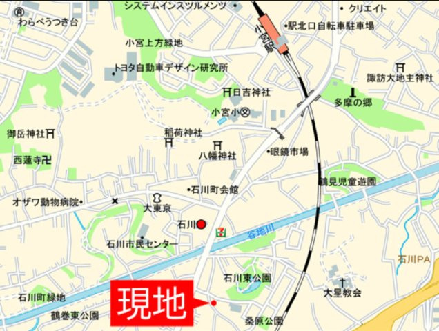 『八王子市土地』八王子市石川町1214-1【仲介手数料無料】の地図|～仲介手数料無料☆八王子ひなた不動産～八王子市石川町　売地